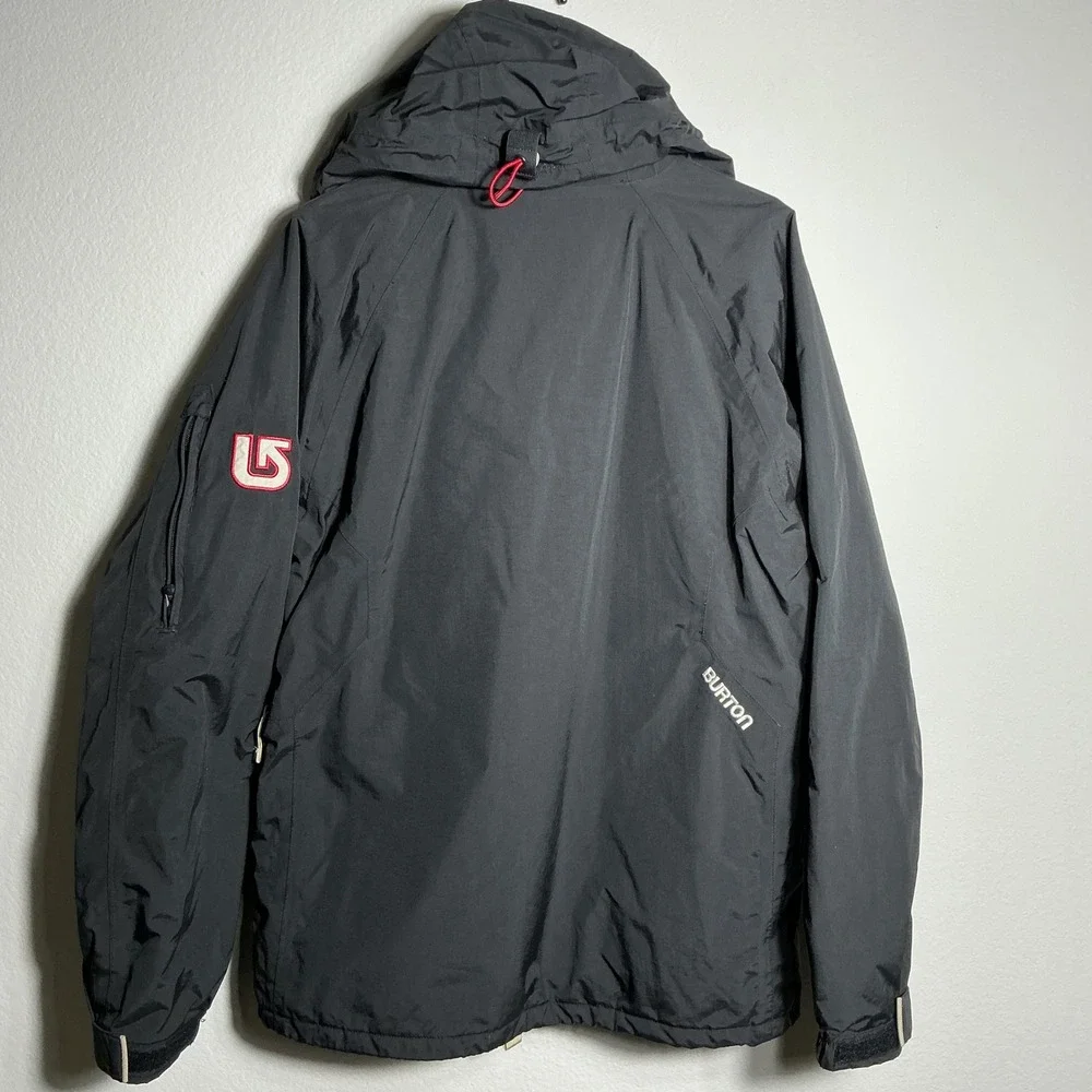 Burton Snowboard Jacket Mens Medium Black Red‎ Hooded Gorpcore Pit Vents Y2K